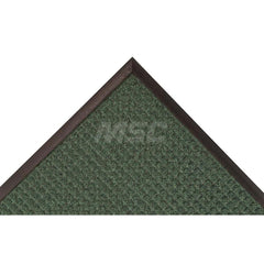 Carpeted Entrance Mat: 120' Long, 48' Wide, Blended Yarn Surface Standard-Duty Traffic, Rubber Base, Green