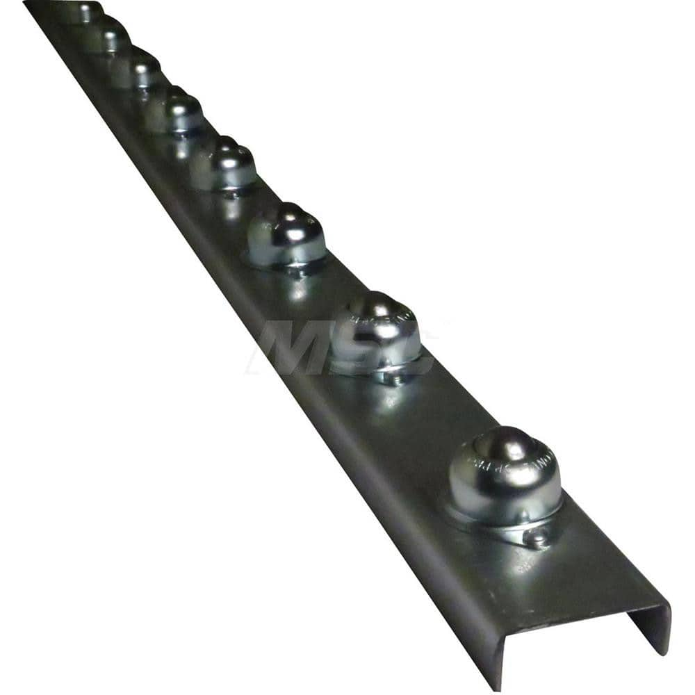 Gravity Conveyors; Conveyor Type: Flow Rail; Component: Ball Transfer; Telescopic: No; Roller Diameter (Decimal Inch): 2.5000; Overall Width: 3; Wheel Material: Zinc Plated Steel; Minimum Extended Length: 5.0 ft; Maximum Extended Length: 5.0000; Minimum H