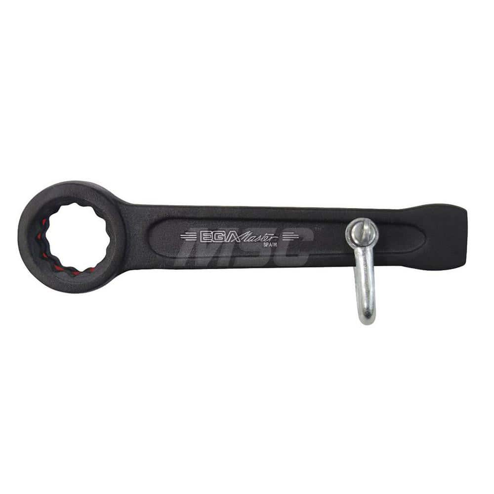 Box End Striking Wrench: 2″, 12 Point, Single End 250 mm OAL, Steel, Black Finish