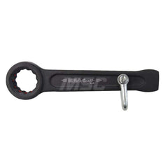 Box End Striking Wrench: 41 mm, 12 Point, Single End 225 mm OAL, Steel, Black Finish