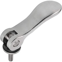 Clamp Cam Levers; Type: External Thread Cam Lever; Hole Diameter (Inch): 0.2400; Hole Diameter (mm): 0.2400; Hole Center to Lever End (Decimal Inch): 1.4300; Overall Width (Decimal Inch): 0.5700; Travel (Decimal Inch): 0.0400; Material: Stainless Steel; H