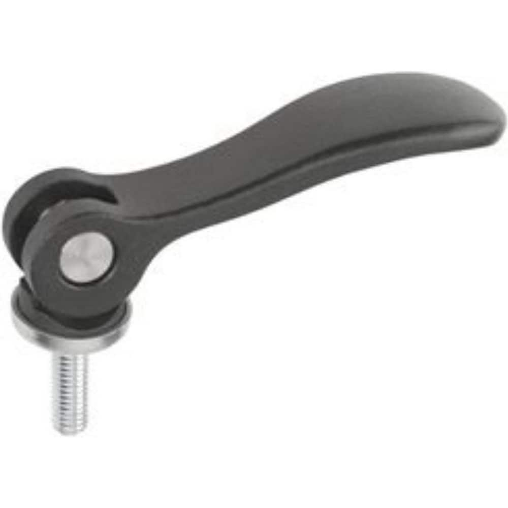 Clamp Cam Levers; Type: Adjustable External Thread Cam Lever; Hole Diameter (Inch): 0.3200; Hole Diameter (mm): 0.3200; Hole Center to Lever End (Decimal Inch): 2.0600; Overall Width (Decimal Inch): 0.7100; Travel (Decimal Inch): 0.0400; Material: Steel;