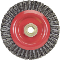 Norton - 5" OD, 5/8-11 Arbor Hole, Stringer Bead Carbon Wheel Brush - Caliber Tooling