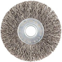 Norton - 3" OD, 1/2" Arbor Hole, Crimped Carbon Wheel Brush - Caliber Tooling