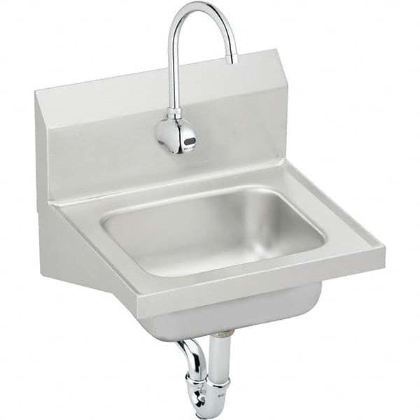 ELKAY - Stainless Steel Sinks Type: Hand Sink Wall Mount w/Electronic Faucet Outside Length: 16-3/4 (Inch) - Caliber Tooling