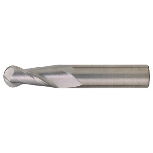 ‎5/8″ Dia. × 5/8″ Shank × 1-1/4″ DOC × 3-1/2″ OAL, Carbide TiCN, Spiral , 2 Flute, CW Helix, Round, Ballnose End Mill - Exact Industrial Supply