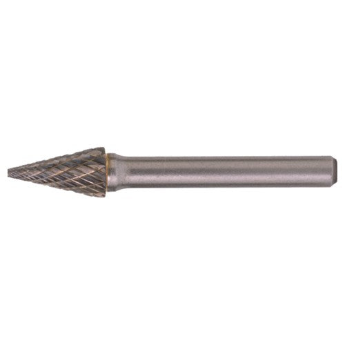 SM-4 Double Cut Solid Carbide Bur-Pointed Cone Shape - Exact Industrial Supply