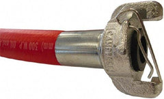 Continental ContiTech - 1" ID x 1-3/8" OD 50' Long Jackhammer Hose - Universal Style Coupling Ends, 200 Working psi, 180°, 1" Fitting, Red - Caliber Tooling