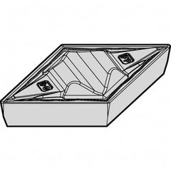 Kennametal - DPGR432 FP Grade KCM25 Carbide Turning Insert - TiN/TiCN/Al2O3 Finish, 55° Diamond, 1/2" Inscr Circle, 3/16" Thick, 1/32" Corner Radius - Caliber Tooling