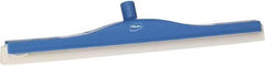 Vikan - 24" Foam Rubber Blade Floor Squeegee - Double Edge, Blue, Plastic Holder - Caliber Tooling