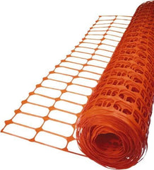 Tenax - 50' Long x 4' High, Orange Temporary Warning Barrier Fence - 3-1/2" x 1-1/2" Mesh - Caliber Tooling