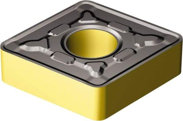 Sandvik Coromant - CNMG646 MR Grade 2220 Carbide Turning Insert - TiCN/AI2O3/TiN Finish, 80° Diamond, 3/4" Inscr Circle, 1/4" Thick, 3/32" Corner Radius - Caliber Tooling