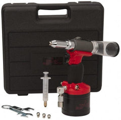 PRO-SOURCE - 3/32, 1/8, 5/32 & 3/16" Capacity, Air Riveter - 4 CFM, 15mm Long Stroke, 1/4 NPT Inlet - Caliber Tooling