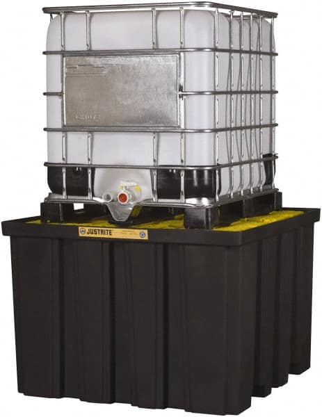 Justrite - 372 Gallon Sump Polyurethane IBC Pallet - 55 Inch Long x 55 Inch Wide x 37-1/2 Inch High, 1 Tote, 9,000 Lbs. Load Capacity, Fork Liftable - Caliber Tooling