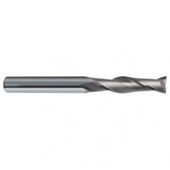 14mm Dia. x 150mm Overall Length 2-Flute Square End Solid Carbide SE End Mill-Round Shank-Center Cut-Uncoated - Caliber Tooling