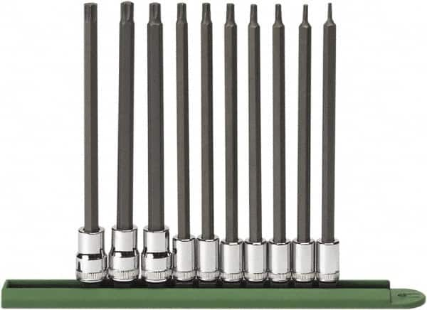 GearWrench - 10 Piece 1/4 & 3/8" Drive Torx Bit Socket Set - T8 to T50 Torx - Caliber Tooling