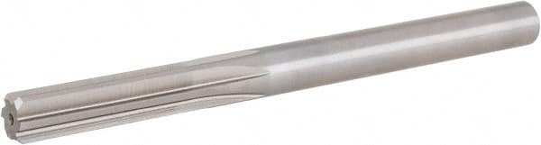 Hertel - 1/2" High Speed Steel 6 Flute Chucking Reamer - Straight Flute, Straight Shank, 2" Flute Length, 6" OAL - Caliber Tooling