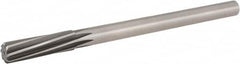 Hertel - 1/2" High Speed Steel 6 Flute Chucking Reamer - Spiral Flute, 0.4355" Straight Shank, 2" Flute Length, 8" OAL - Caliber Tooling