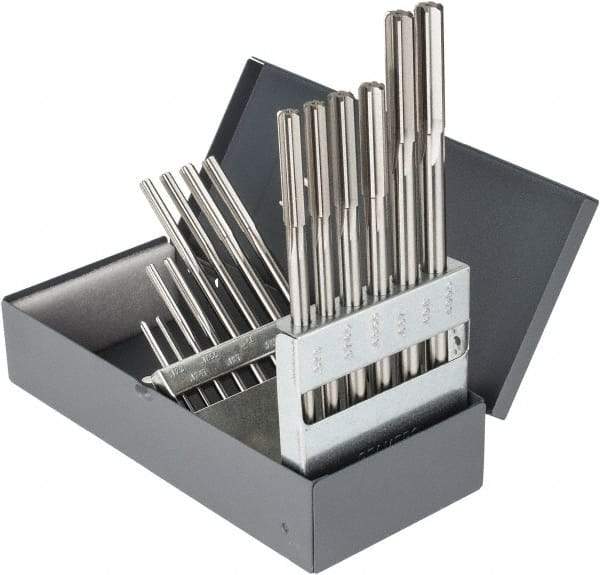 Hertel - 0.123" to 0.4995", Chucking Reamer Set - Straight Flute, Right Hand Cut, 14 Pieces - Caliber Tooling