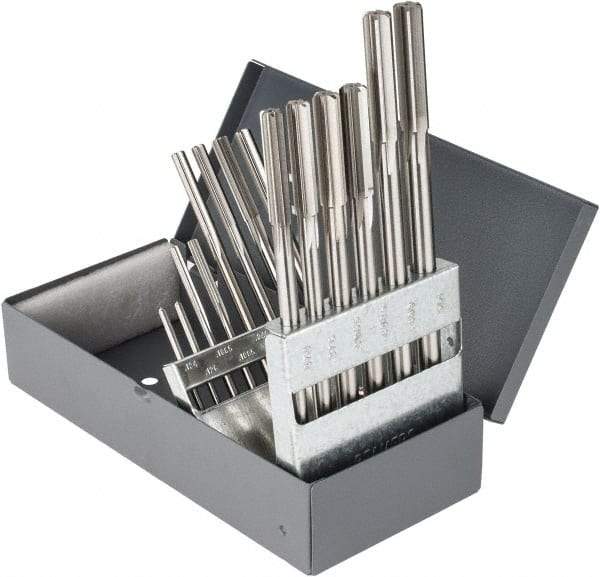 Hertel - 0.124" to 0.501", Chucking Reamer Set - Straight Flute, Right Hand Cut, 14 Pieces - Caliber Tooling