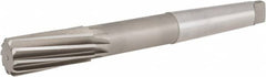 Hertel - 1-1/4" High Speed Steel 8 Flute Chucking Reamer - Spiral Flute, 4MT Morse Taper Shank, 3" Flute Length, 11-1/2" OAL - Caliber Tooling