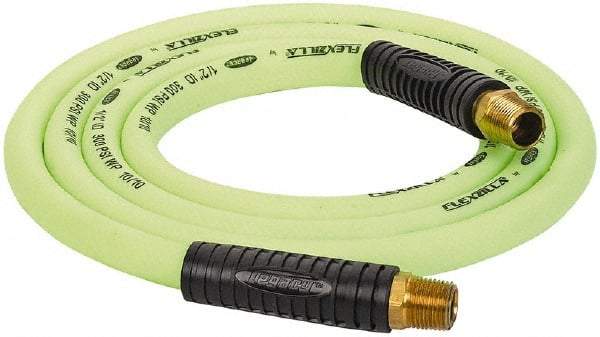 Legacy - 1/2" ID x 0.74" OD 8' Long Lead-In Whip Hose - FNPT x MNPT Swivel Ends, 300 Working psi, 140°, 1/2" Fitting, Green - Caliber Tooling