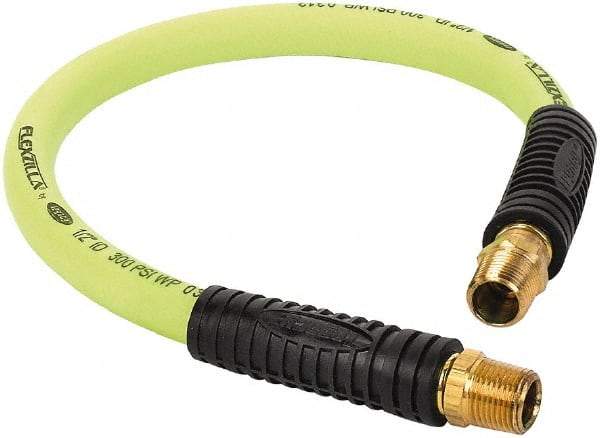 Legacy - 1/2" ID x 0.74" OD 2' Long Lead-In Whip Hose - FNPT x MNPT Swivel Ends, 300 Working psi, 140°, 1/2" Fitting, Green - Caliber Tooling