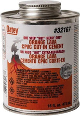 Oatey - 16 oz All-Purpose Medium Bodied Cement - Orange, Use with PVC & CPVC - Caliber Tooling