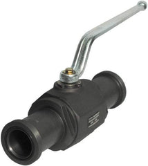 HYDAC - 1-1/2" Pipe, Full Port, Carbon Steel Full Port Ball Valve - Inline - Two Way Flow, SAE x SAE Ends, Offset Handle, 6,000 WOG - Caliber Tooling