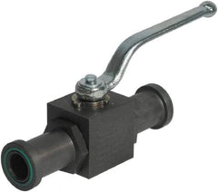 HYDAC - 3/4" Pipe, Full Port, Carbon Steel Full Port Ball Valve - Inline - Two Way Flow, SAE x SAE Ends, Offset Handle, 6,000 WOG - Caliber Tooling