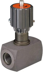 HYDAC - 1/2" Pipe, Inline Flow Control Needle Valve - SAE Ends, Carbon Steel Valve, 5,000 Max psi - Caliber Tooling