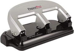 PaperPro - Paper Punches Type: 40 Sheet Manual Three Hole Punch Color: Black/Silver - Caliber Tooling