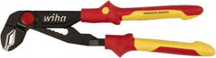 Wiha - 10" OAL, 2" Max Capacity, Water Pump Tongue & Groove Pliers - Straight Straight, Soft Grip Handles - Caliber Tooling