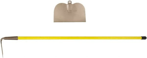 Ampco - 4-1/2" High x 6" Wide Square Aluminum Hoe - 55" Long Fiberglass Straight Handle - Caliber Tooling