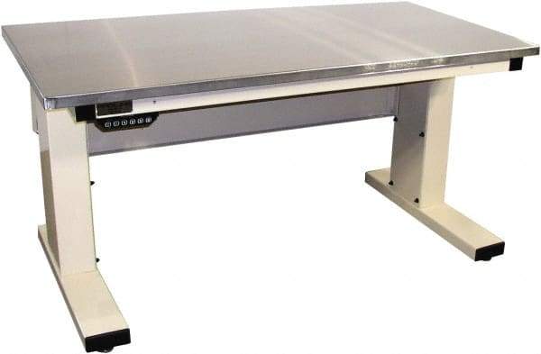 Proline - No Drawers, Work Bench - 1,000 Lb Capacity, Stainless Steel Top, Light Beige, 30" Wide x 30-1/2" High x 72" Long - Caliber Tooling