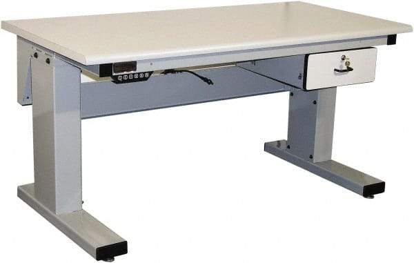 Proline - No Drawers, Work Bench - 1,000 Lb Capacity, Static Dissipative Top, Light Blue, 30" Wide x 30-1/2" High x 72" Long - Caliber Tooling