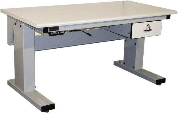 Proline - No Drawers, Work Bench - 1,000 Lb Capacity, Plastic Laminate Top, Light Gray, 30" Wide x 30-1/2" High x 72" Long - Caliber Tooling