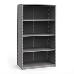 Rousseau Metal - Closed Shelving Units; Type: Starter Unit ; Load Capacity (Lb.): 3500.000 ; Number of Shelves: 5 ; Height (Inch): 87 ; Width (Inch): 48 ; Depth (Inch): 24 - Exact Industrial Supply