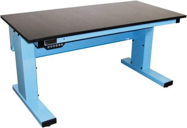 Proline - No Drawers, Work Bench - 1,000 Lb Capacity, Chem-Guard Top, Light Blue, 30" Wide x 30-1/2" High x 72" Long - Caliber Tooling