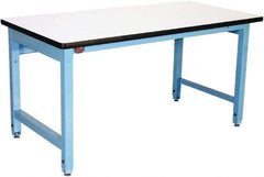 Proline - No Drawers, Work Bench - 5,000 Lb Capacity, Plastic Laminate Top, Light Blue, 36" Wide x 30" High x 60" Long - Caliber Tooling