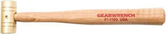 GearWrench - 1/2 Lb Nonsparking Brass Hammer - 10-1/2" OAL, 1" Face Diam, Hickory Handle - Caliber Tooling