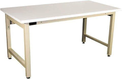 Proline - No Drawers, Work Bench - 5,000 Lb Capacity, Static Dissipative Top, Light Beige, 36" Wide x 30" High x 72" Long - Caliber Tooling