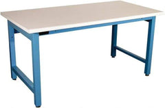 Proline - No Drawers, Work Bench - 5,000 Lb Capacity, Static Dissipative Top, Light Blue, 36" Wide x 30" High x 72" Long - Caliber Tooling