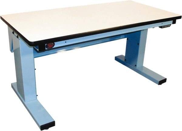 Proline - No Drawers, Work Bench - 1,000 Lb Capacity, Plastic Laminate Top, Light Blue, 30" Wide x 30-1/2" High x 72" Long - Caliber Tooling