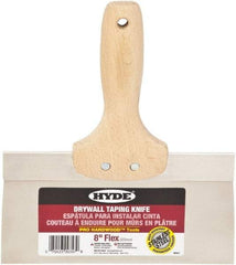 Hyde Tools - 8" Wide Flexible Blade Stainless Steel Joint Knife - Flexible, Hardwood Handle - Caliber Tooling