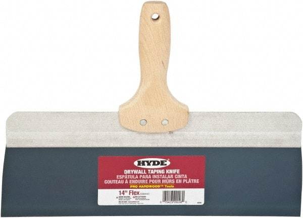 Hyde Tools - 14" Wide Flexible Blade Steel Joint Knife - Flexible, Hardwood Handle - Caliber Tooling