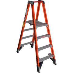 Werner - Step Ladders; Type: Twin Step Ladder ; Height (Feet): 4 ; Industry Rating: Type IA ; Load Capacity (Lb.): 300.000 ; Material: Fiberglass ; Number of Steps / Rungs: 4 - Exact Industrial Supply