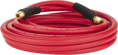 PRO-SOURCE - 1/4" ID x 0.4921" OD 25' Long Multipurpose Air Hose - MNPT x MNPT Ends, 300 Working psi, -40 to 180°F, 1/4" Fitting, Red - Caliber Tooling