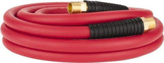 PRO-SOURCE - 1/2" ID x 0.7874" OD 25' Long Multipurpose Air Hose - MNPT x MNPT Ends, 300 Working psi, -40 to 180°F, 1/2" Fitting, Red - Caliber Tooling