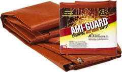 Auburn Mfr - 8' High x 8' Wide x 0.016" Thick Fiberglass Welding Curtain - Red, Grommet - Caliber Tooling